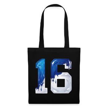 NO. 16 NUMBER 16 BLUE WHITE 16TH BIRTHDAY - Tote Bag - black - Front
