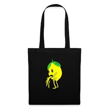 Zitrone Zitronenmotiv Citron Limonette Limone - Stoffbeutel - Schwarz - Vorne