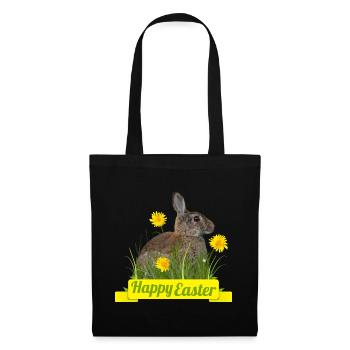 Happy Easter rabbit cony - Stoffbeutel - Schwarz - Vorne