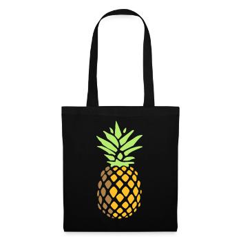 Ananas - Stoffbeutel - Schwarz - Vorne
