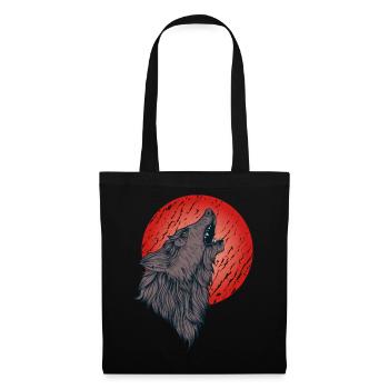 Howling wolf, full moon - Tote Bag - black - Front