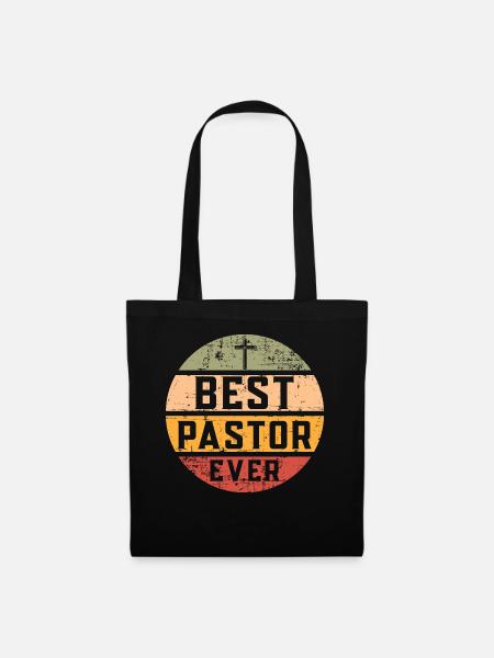 Bester Pfarrer Ever Vintage - Stoffbeutel - Schwarz