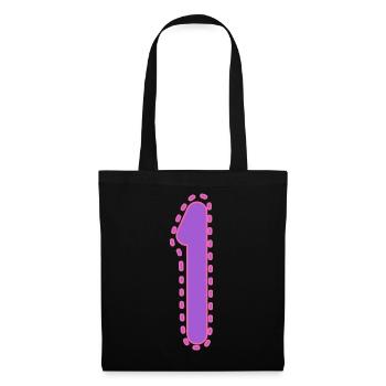 1. 1 AN. 1er ANNIVERSAIRE. ANNIVERSAIRE 1 AN - Sac en tissu - noir - Devant