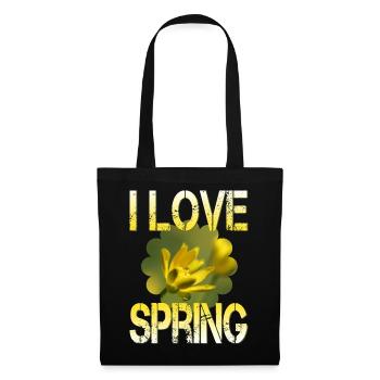 I love spring Frühling - Stoffbeutel - Schwarz - Vorne