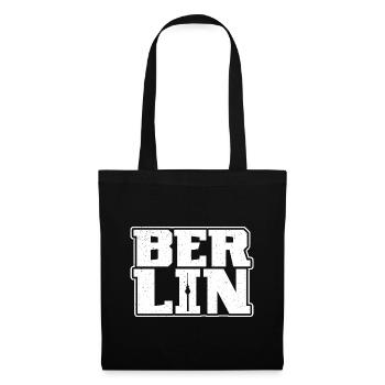 Berliner Design Hauptstadt Souvenir Berlin - Stoffbeutel - Schwarz - Vorne