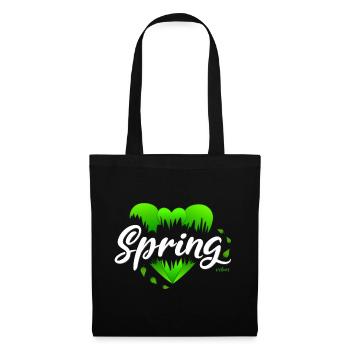Frühling Frühlingszeit Herzen - Stoffbeutel - Schwarz - Vorne