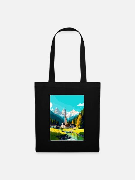 Garmisch Partenkirchen Deutschland Reiseplakat WPA - Stoffbeutel - Schwarz