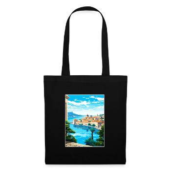 Dubrovnik Kroatien Vintage Reiseposter Souvenir - Stoffbeutel - Schwarz - Vorne