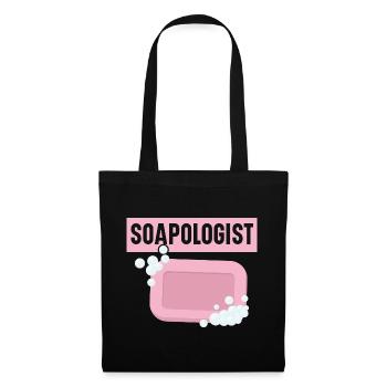 Soapologist Handmade Soap Einseifen Seifenherstell - Stoffbeutel - Schwarz - Vorne