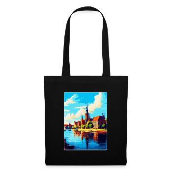 Szczecin Pologne Affiche de voyage vintage souvenir WPA - Sac en tissu - noir - Devant
