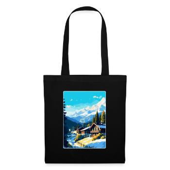 Megève France Affiche de voyage vintage WPA Souvenir - Sac en tissu - noir - Devant