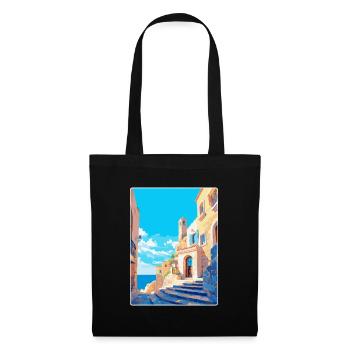 Rhodes Grèce Vintage Voyage Poster WPA Souvenir - Sac en tissu - noir - Devant