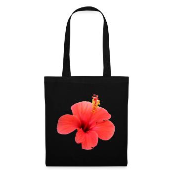 Blume rot rote Blumen rot rote Blumen Hibiskus - Stoffbeutel - Schwarz - Vorne