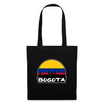 Bogota Kolumbien Flagge Skyline Silhouette Reisen - Stoffbeutel - Schwarz - Vorne