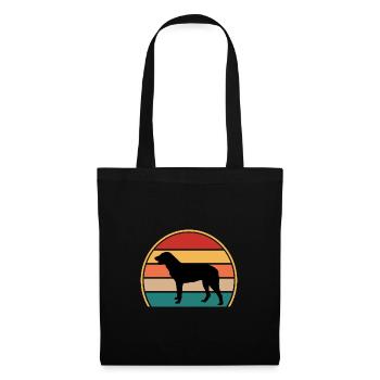 Cao De Castro Laboreiro Hund Silhouette Retro Sonne - Stoffbeutel - Schwarz - Vorne