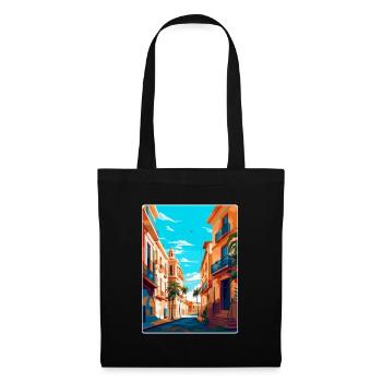 Valencia Spanien Vintage Reiseplakat Souvenir WPA - Stoffbeutel - Schwarz - Vorne