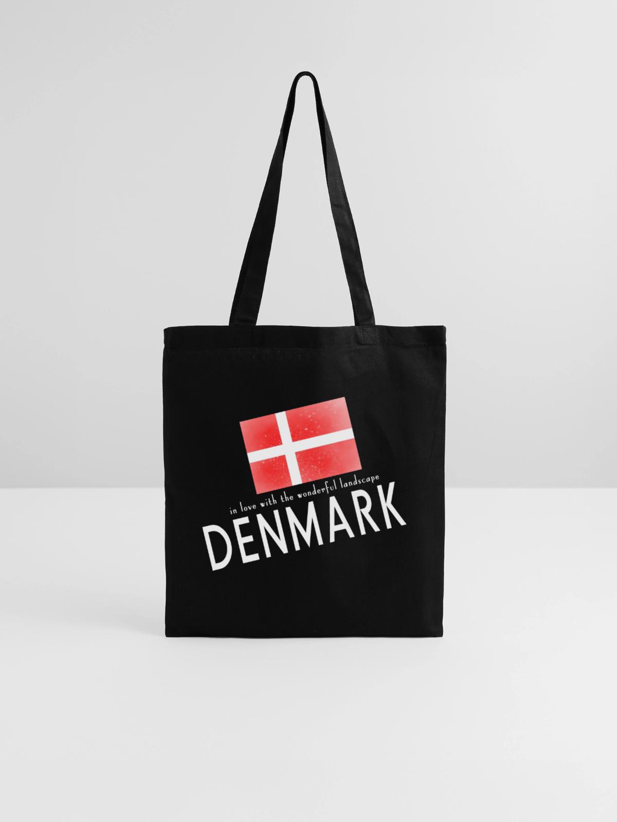 Dänemark Danmark - Stoffbeutel - Schwarz - Vorne