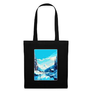 Val D Isère France Affiche de voyage vintage souvenir - Sac en tissu - noir - Devant
