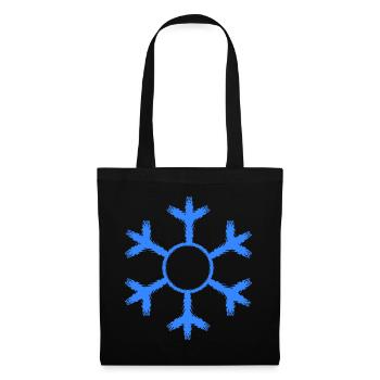 Schneeflocke Winter Kalt Kälte - Stoffbeutel - Schwarz - Vorne
