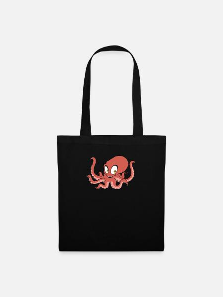 Oktopus - Stoffbeutel - Schwarz