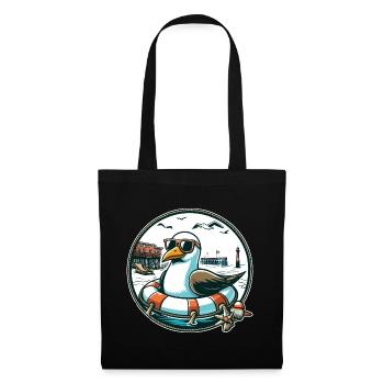 Mouette dans une bouée de sauvetage - Sac en tissu - noir - Devant