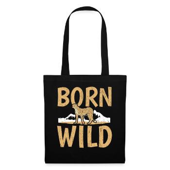 Born Wild Gepard Wildtier Tier Tierpfleger - Stoffbeutel - Schwarz - Vorne
