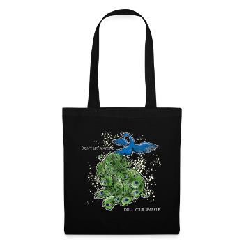 vogel pfau art deco simpel spruch lustig funken - Stoffbeutel - Schwarz - Vorne