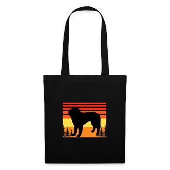 Bosnischer grobhaariger Hund Hund Silhouette Retro - Stoffbeutel - Schwarz - Vorne