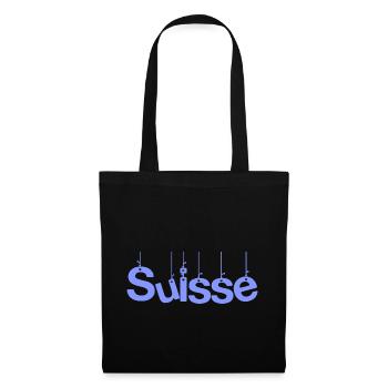 SWITZERLAND. HUMOR. COUNTRY. FLAG. GENEVA. LAUSANNE - Tote Bag - black - Front