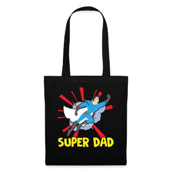 Happy Fathers Day Super Papa Vatertag Super Dad Pa - Stoffbeutel - Schwarz - Vorne