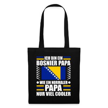 Bosnier Bosnien Papa Bosnischer Vater - Stoffbeutel - Schwarz - Vorne