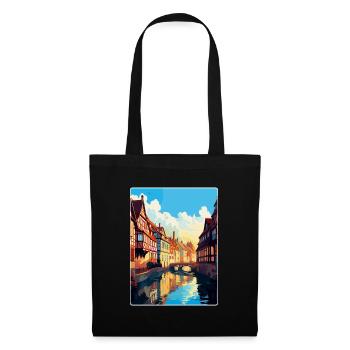 Colmar France Vintage Travel Poster WPA Souvenir - Tote Bag - black - Front