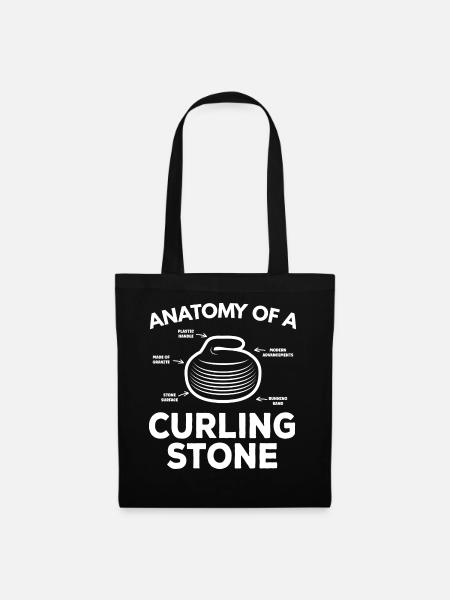 Curling Stein - Stoffbeutel - Schwarz