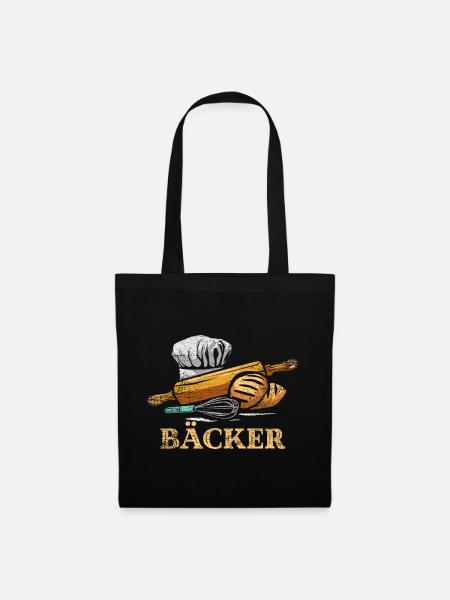 Goldbraune Ofenkruste Bäckerin - Stoffbeutel - Schwarz