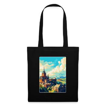 Edinburgh Schottland Großbritannien Reiseposter Souvenir WPA - Stoffbeutel - Schwarz - Vorne