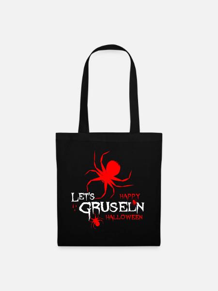 Halloween Spinne Gruselzeit - Stoffbeutel - Schwarz