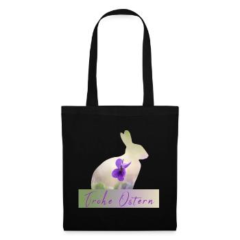 Frohe Ostern Hase - Stoffbeutel - Schwarz - Vorne