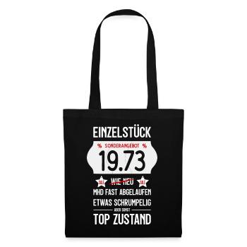 53. GEBURTSTAG 1973 EINZELSTÜCK PREISSCHILD - Stoffbeutel - Schwarz - Vorne