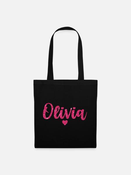 Olivia Herz Pink - Stoffbeutel - Schwarz