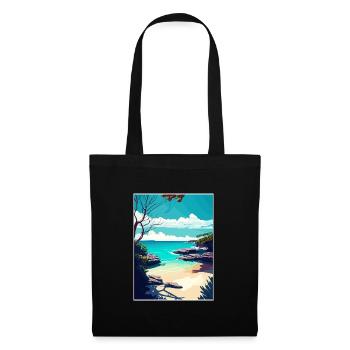 Shelly Beach Australien Vintage Reiseposter WPA - Stoffbeutel - Schwarz - Vorne
