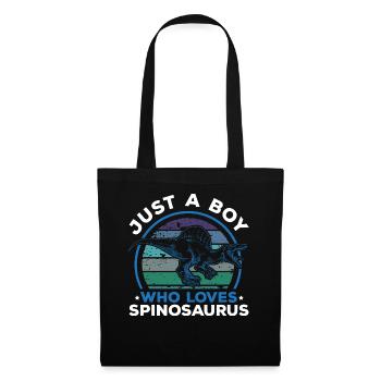 Just A Boy Who Loves Spinosaurus Dinosaur Dino - Stoffbeutel - Schwarz - Vorne