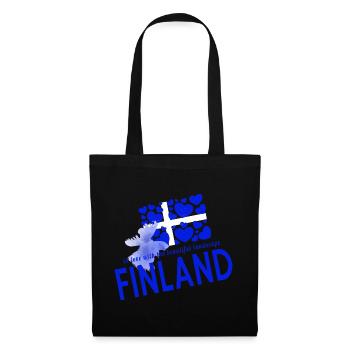 Finnland Finland - Stoffbeutel - Schwarz - Vorne