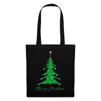 Frohe Weihnachten Fröhliche Weihnachten - Stoffbeutel - Schwarz - Vorne
