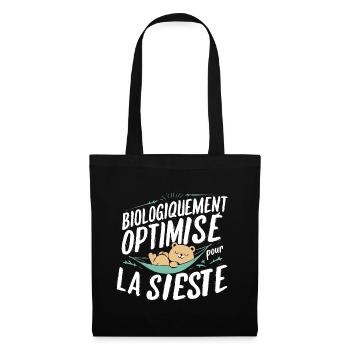 Biologiquement Optimisé Pour La Sieste - Sac en tissu - noir - Devant