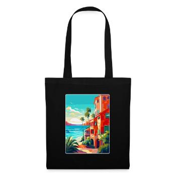 Costa Del Sol Spanien Vintage Reiseplakat Souvenir - Stoffbeutel - Schwarz - Vorne
