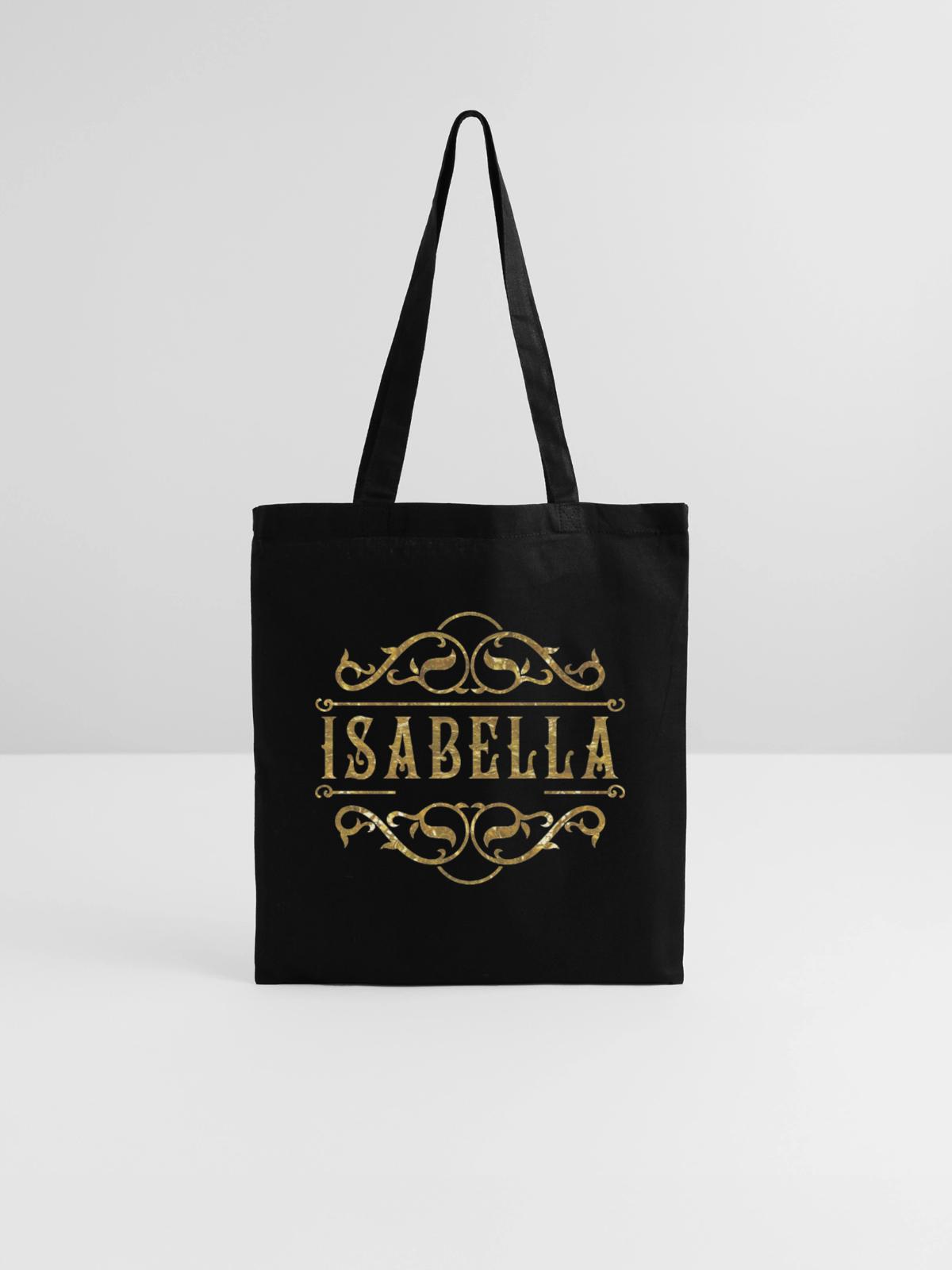 Isabella gold - Stoffbeutel - Schwarz - Vorne