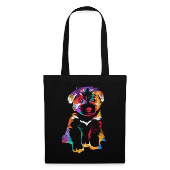 Flinker Border Collie Hütearbeit - Stoffbeutel - Schwarz - Vorne