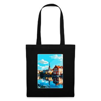 Eskilstuna Suède Affiche de voyage vintage souvenir - Sac en tissu - noir - Devant