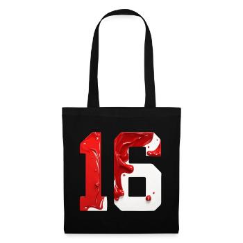 NO. 16 NUMBER 16 RED WHITE 16TH BIRTHDAY - Tote Bag - black - Front