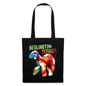 Wachsamer Bedlington Terrier Hundesport - Stoffbeutel - Schwarz - Vorne